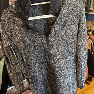 lululemon athletica Black and Gray Cowl Neck Sweater